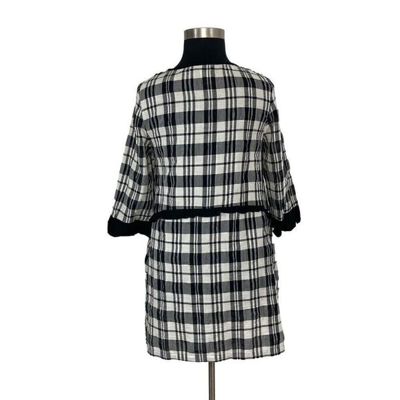Moonlight M Black White Plaid Dress Lagenlook Art to Wear Cottagecore Fits L - Picture 8 of 9